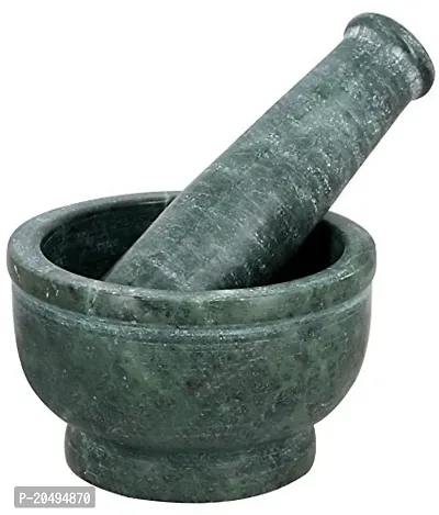 Ikarus Green Mortar And Pestle Set, Kharad, Masher Spice Mixer For Kitchen 4 Inches,Premium Quality