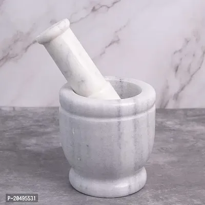 HANDICRAFT BAZAAR Marble Mortar and Pestle 4 Inches | Big size Imam Dasta, Kundi, Kharal, Okhli, khalbatta-thumb5