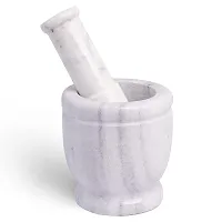 HANDICRAFT BAZAAR Marble Mortar and Pestle 4 Inches | Big size Imam Dasta, Kundi, Kharal, Okhli, khalbatta-thumb3