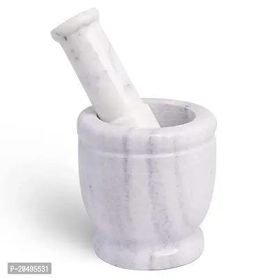 HANDICRAFT BAZAAR Marble Mortar and Pestle 4 Inches | Big size Imam Dasta, Kundi, Kharal, Okhli, khalbatta-thumb4