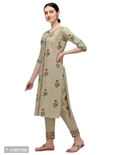 Fashions Jaipuri Cotton Printed Straight Kurta with Palazzos Set for Women-thumb0