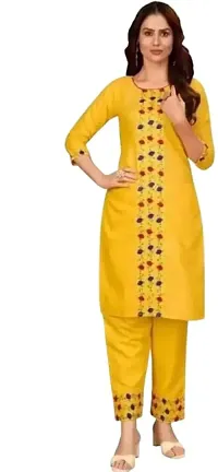 Women's Blend Straight Kurta with Pant