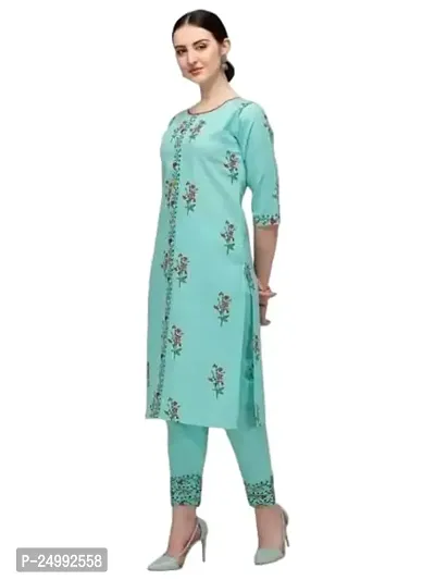 Fashions Jaipuri Cotton Printed Straight Kurta with Palazzos Set for Women