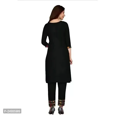 Timeless Elegance: Women's Kurta with Stunning Printed Design in Cotton - Embrace Tradition with Graceful Style and Exquisite Craftsmanship in Black Color-thumb2