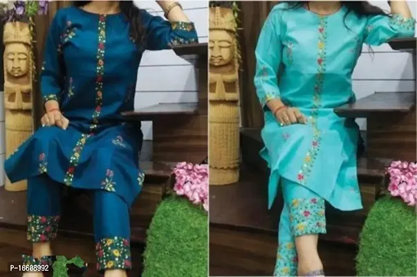 Fancy Cotton Kurta Set For Women Pack of 2