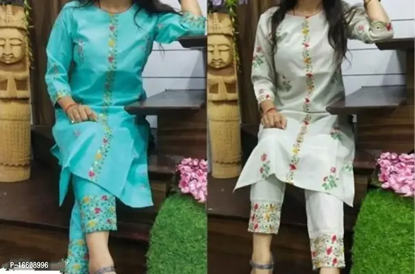 Fancy Cotton Kurta Set For Women Pack of 2