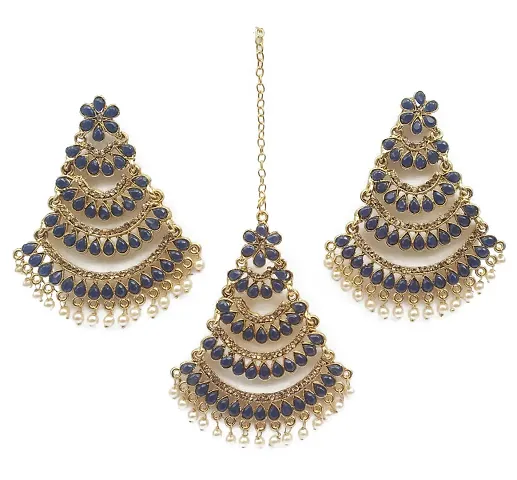 Elegant Crystal Work Jewellery Set For Women