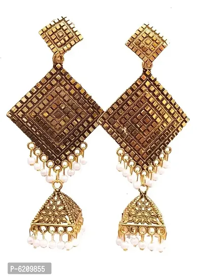 Oxidized Gold Earrings for girls-thumb0
