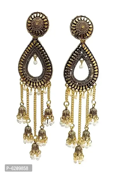 Oxidized Gold Earrings for girls-thumb0