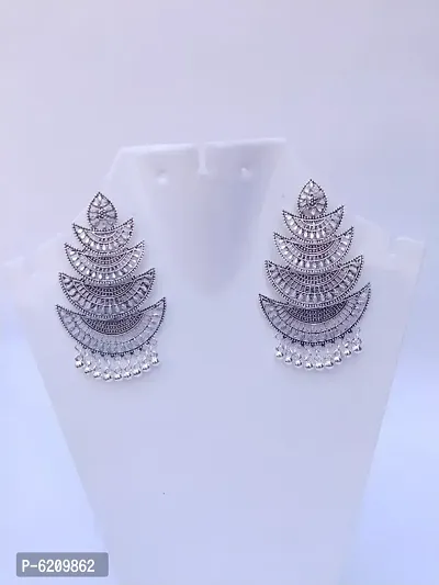 Silver Oxidized Earrings for girls-thumb0
