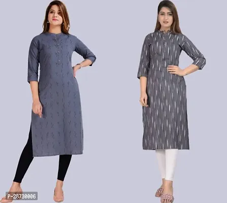 Stylish Grey Rayon Stitched Kurta For Women Combo Of 2-thumb0