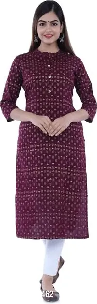 Attractive Purple Printed Rayon Kurta For Women-thumb0