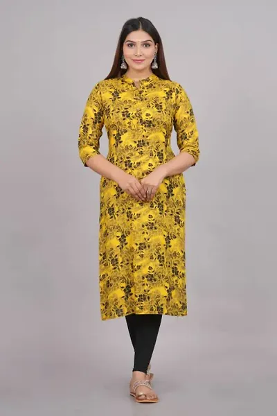 Stylish Rayon Printed Straight Kurta