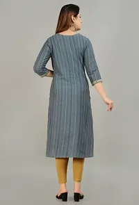 Attractive Grey Printed Rayon Kurta For Women-thumb1