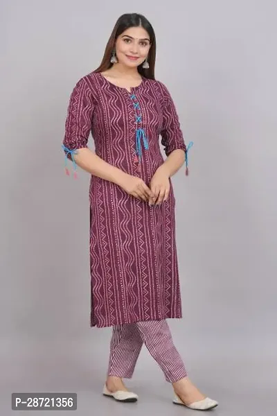 Stylish Maroon Rayon Printed Kurta Bottom Set For Women