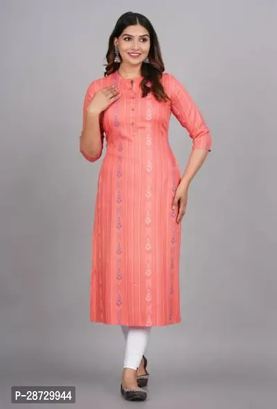 Stylish Pink Rayon Stitched Kurta For Women-thumb0