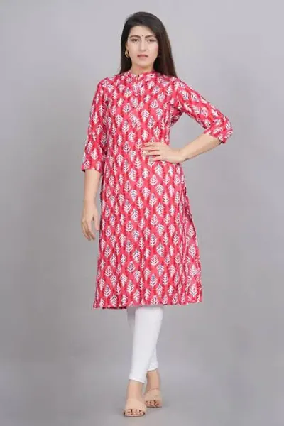 Stylish Rayon Printed A-Line Kurta