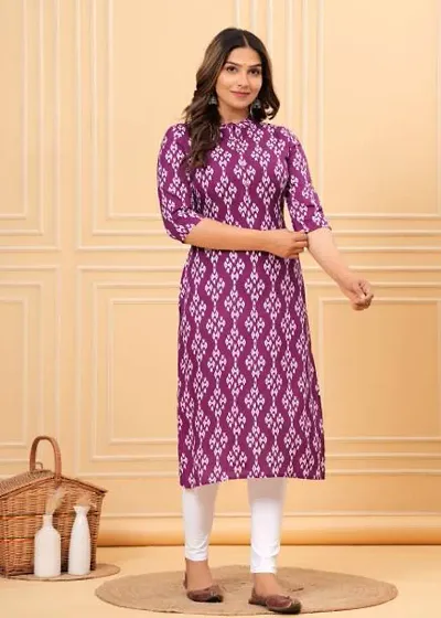 Stylish Printed Rayon Straight Kurtis