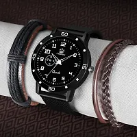 Stylish Black Silicone Analog Watch For Men-thumb1