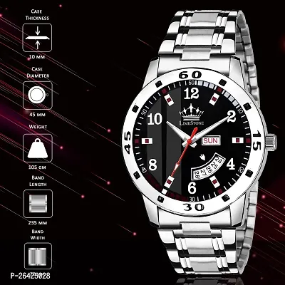 Stylish Silver Metal Analog Watch For Men-thumb2