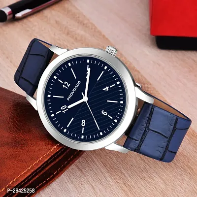 Stylish Blue Synthetic Leather Analog Watch For Men-thumb0