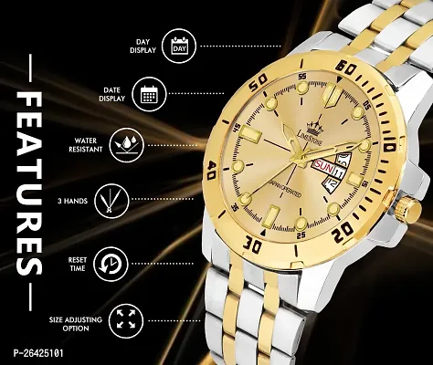 Stylish Golden Metal Analog Watch For Men-thumb4