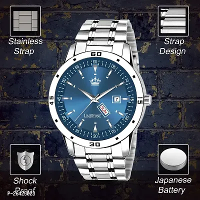 Stylish Silver Metal Analog Watch For Men-thumb5