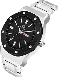 Stylish Silver Metal Analog Watch For Men-thumb1