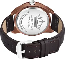 Stylish Brown Synthetic Leather Analog Watch For Men-thumb3