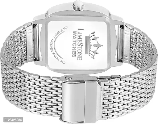 Stylish Silver Metal Analog Watch For Men-thumb3