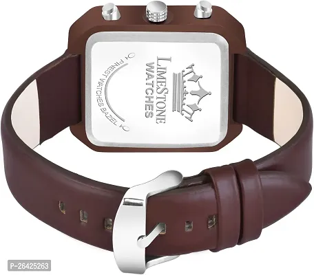 Stylish Brown Synthetic Leather Analog Watch For Men-thumb3