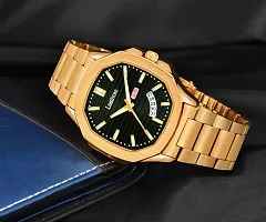 Stylish Golden Metal Analog Watch For Men-thumb4