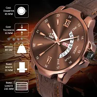 Stylish Tan Synthetic Leather Analog Watch For Men-thumb1