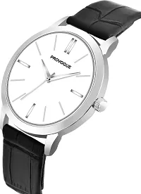 Stylish Black Synthetic Leather Analog Watch For Men-thumb2