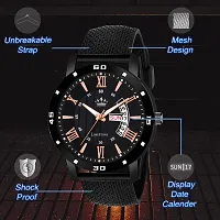 Stylish Black Silicone Analog Watch For Men-thumb3