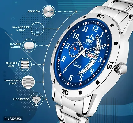 Stylish Silver Metal Analog Watch For Men-thumb5