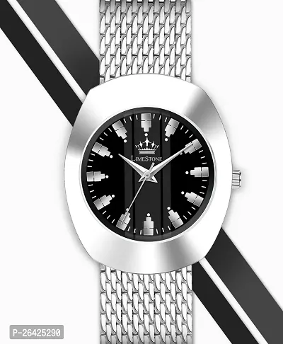 Stylish Silver Metal Analog Watch For Men-thumb0