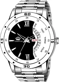 Stylish Silver Metal Analog Watch For Men-thumb1