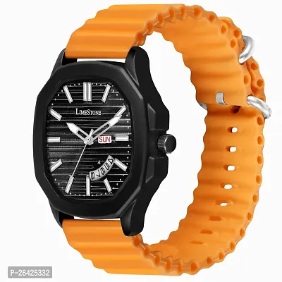Stylish Tan Silicone Analog Watch For Men
