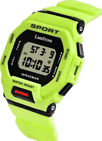 Stylish Green Silicone Digital Watch For Men-thumb4