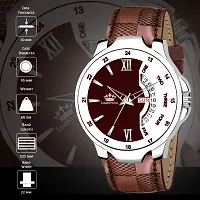 Stylish Brown Synthetic Leather Analog Watch For Men-thumb3