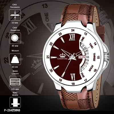 Stylish Brown Synthetic Leather Analog Watch For Men-thumb4