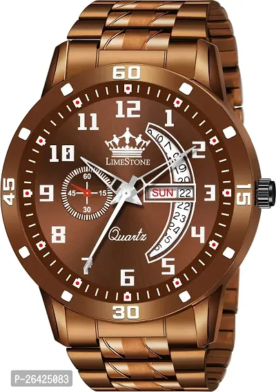 Stylish Brown Metal Analog Watch For Men-thumb2