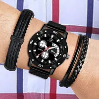 Stylish Black Silicone Analog Watch For Men-thumb2