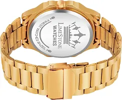 Stylish Golden Metal Analog Watch For Men-thumb2