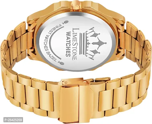 Stylish Golden Metal Analog Watch For Men-thumb3