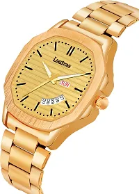 Stylish Golden Metal Analog Watch For Men-thumb1