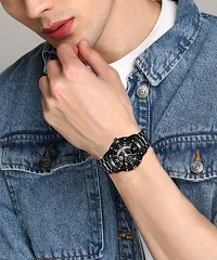 Stylish Black Metal Analog Watch For Men-thumb2