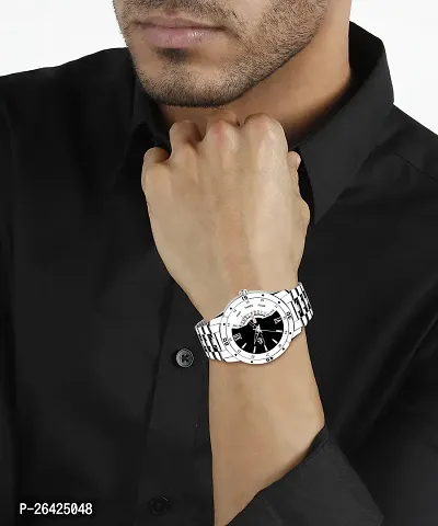 Stylish Silver Metal Analog Watch For Men-thumb3