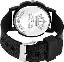 Stylish Black Silicone Analog Watch For Men-thumb2